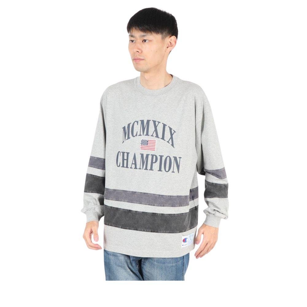 CHAMPION LS V - NECK T - SHIRT เสื้อยืดทีเชิ๊ตผู้ชาย - Rev Online