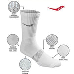 SAUCONY RUN DRY CREW SOCK 6/PACK ถุงเท้าวิ่งสำหรับผู้ชายและผู้หญิง - Rev Online